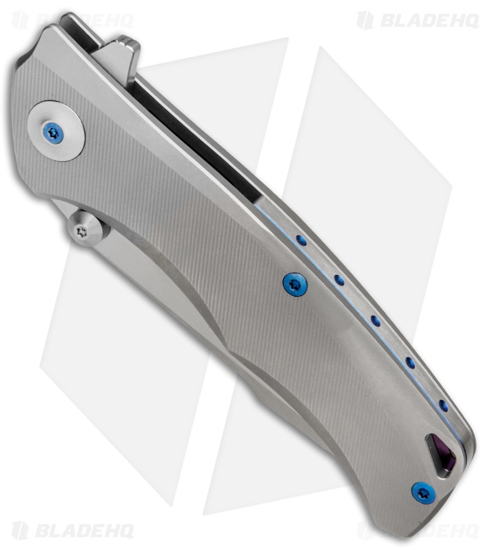 Reate Knives New Torrent Frame Lock Knife Bead Blast Titanium (3.6" Satin)