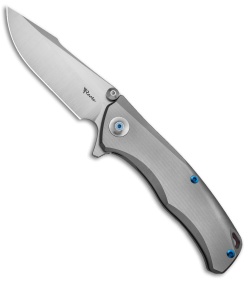 Reate Knives New Torrent Frame Lock Knife Bead Blast Titanium (3.6" Satin)