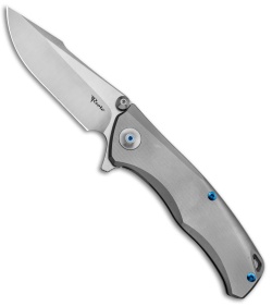 Reate Knives New Torrent Frame Lock Knife Bead Blast Titanium (3.6" Satin/SW)