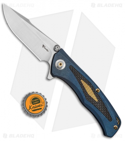 Reate Knives New Torrent Frame Lock Knife BlueTi/Carbon Fiber (3.6" Satin/SW)
