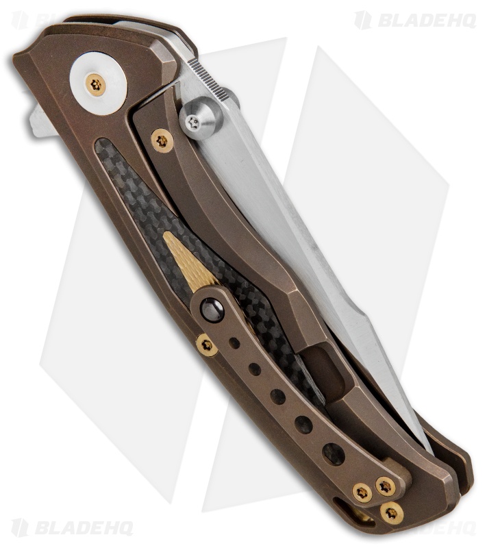 Reate Knives New Torrent Frame Lock Knife Bronze Ti/Carbon Fiber (3.6" Satin)