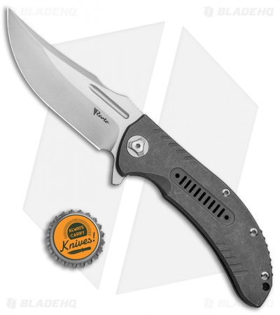 Reate Knives Faisal Yamin Valhalla Frame Lock Knife Hollowed Ti (3.8" Stonewash)