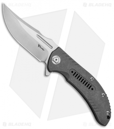 Reate Knives Faisal Yamin Valhalla Frame Lock Knife Hollowed Ti (3.8" Stonewash)