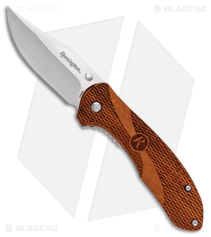 Remington Heritage Clip Point Liner Lock Knife Brown Wood (2.75" Satin) R40001
