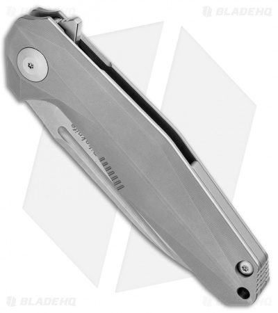 Rike Knife 1504B Framelock Flipper Knife Gray Titanium (3.75" Bead Blast)