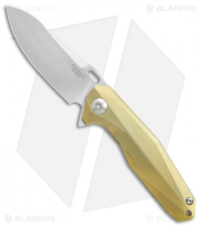 Rike Knife 1504A Frame Lock Flipper Knife Gold Titanium (3.75" M390 Bead Blast)