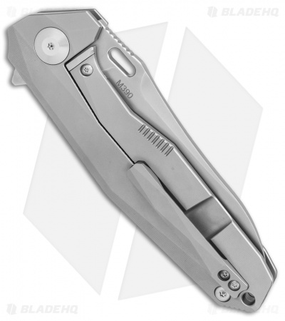 Rike Knife 1504A Frame Lock Flipper Knife Gray Titanium (3.75" M390 Bead Blast)