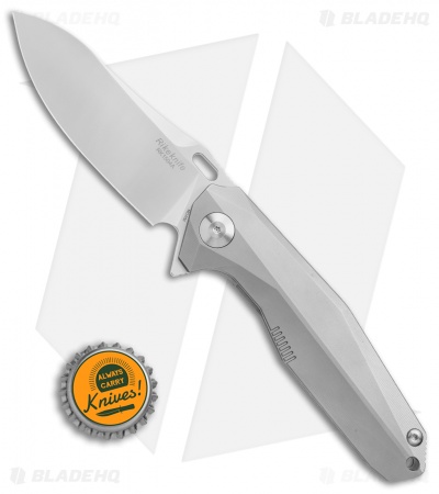 Rike Knife 1504A Frame Lock Flipper Knife Gray Titanium (3.75" M390 Bead Blast)