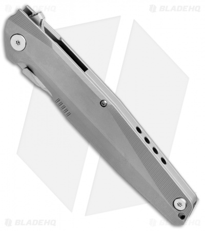 Rike Knife 1507s Kwaiken Framelock Flipper Gray Titanium (3.75" Bead Blast)