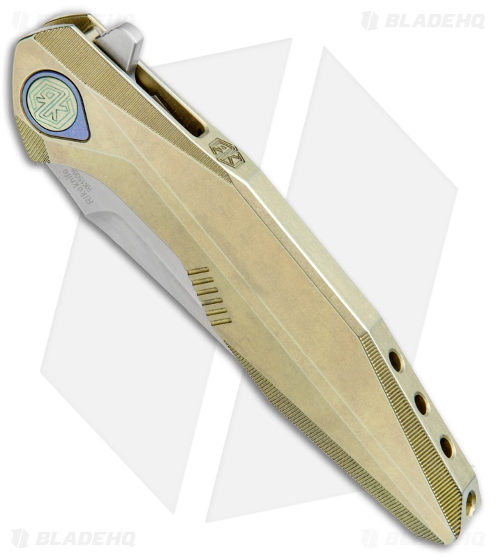 Rike Knife 1508S Integral Framelock Flipper Gold Ano Titanium