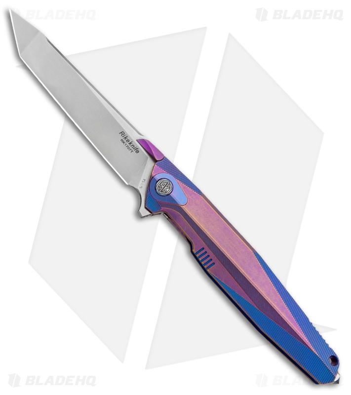 Rike Knife 1707T | Integral Frame Lock Knife | Purple/Blue Titanium