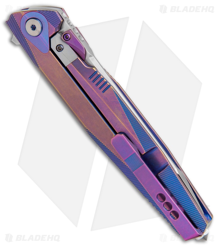 Rike Knife 1707T | Integral Frame Lock Knife | Purple/Blue Titanium