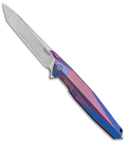 Rike Knife 1707T Integral Frame Lock Knife Purple/Blue Titanium (3.75" Satin) 