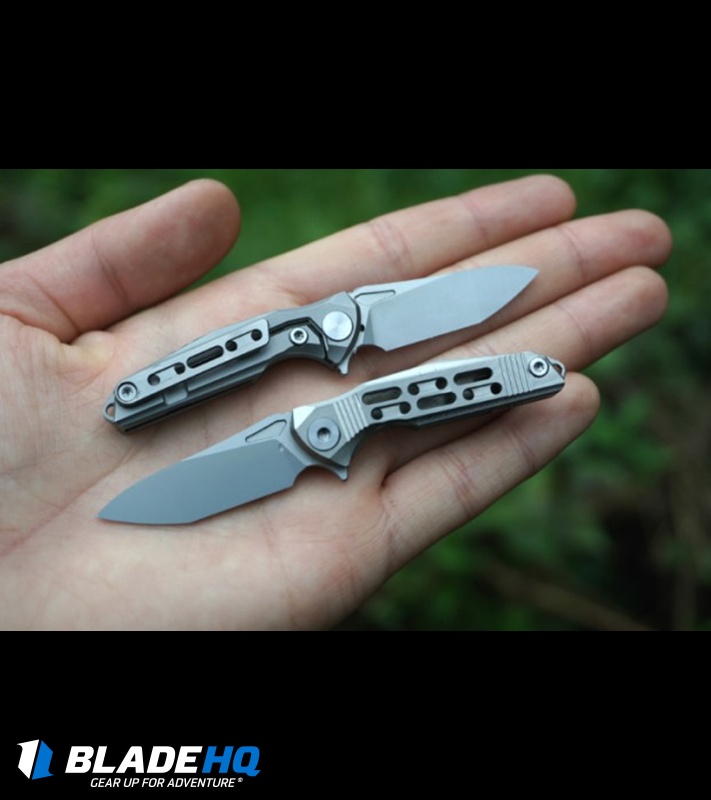 Rike Knife Mini Frame Lock Flipper Knife Titanium (1.5" Bead Blast)