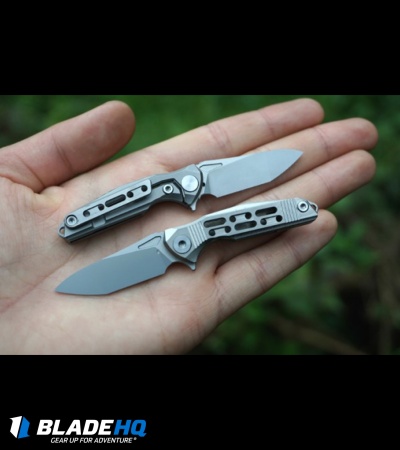 Rike Knife Mini Frame Lock Flipper Knife Titanium (1.5" Bead Blast)