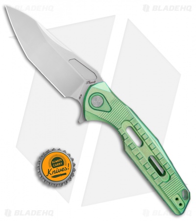 Rike Knife Thor3 Integral Frame Lock Flipper Knife Green Ti (3.75" Satin)