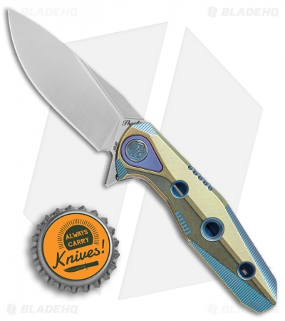 Rike Knife Thor4s Integral Frame Lock Flipper Knife Blue/Green Ti (2.3" Satin)