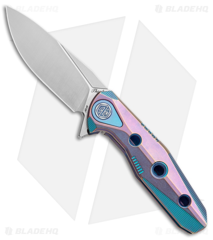 Rike Knife Thor4s Integral Frame Lock Flipper Knife Purple/Blue Ti (2.3" Satin)