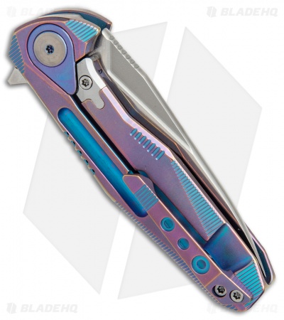 Rike Knife Thor4s Integral Frame Lock Flipper Knife Purple/Blue Ti (2.3" Satin)