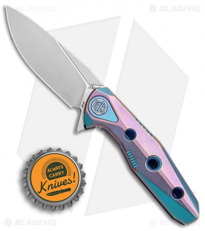 Rike Knife Thor4s Integral Frame Lock Flipper Knife Purple/Blue Ti (2.3" Satin)
