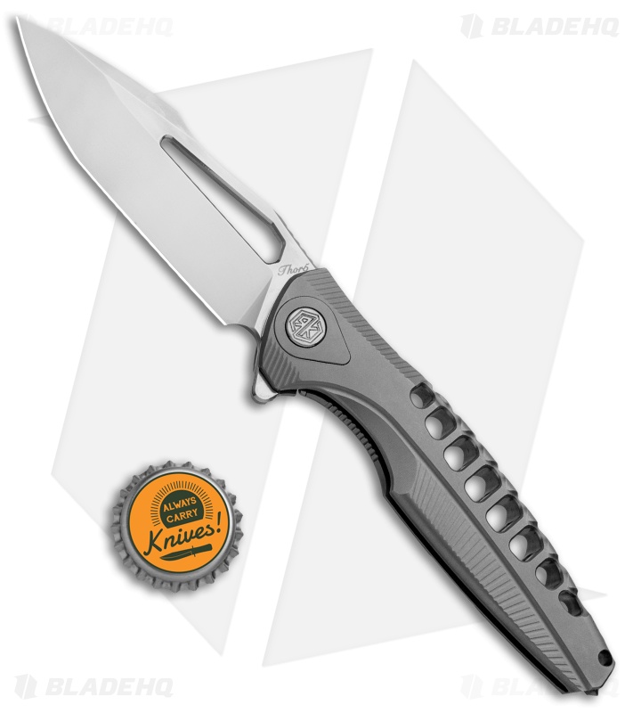 Rike Knife Thor5 Frame Lock Knife Gray Titanium (3.75" Satin) THOR5-P