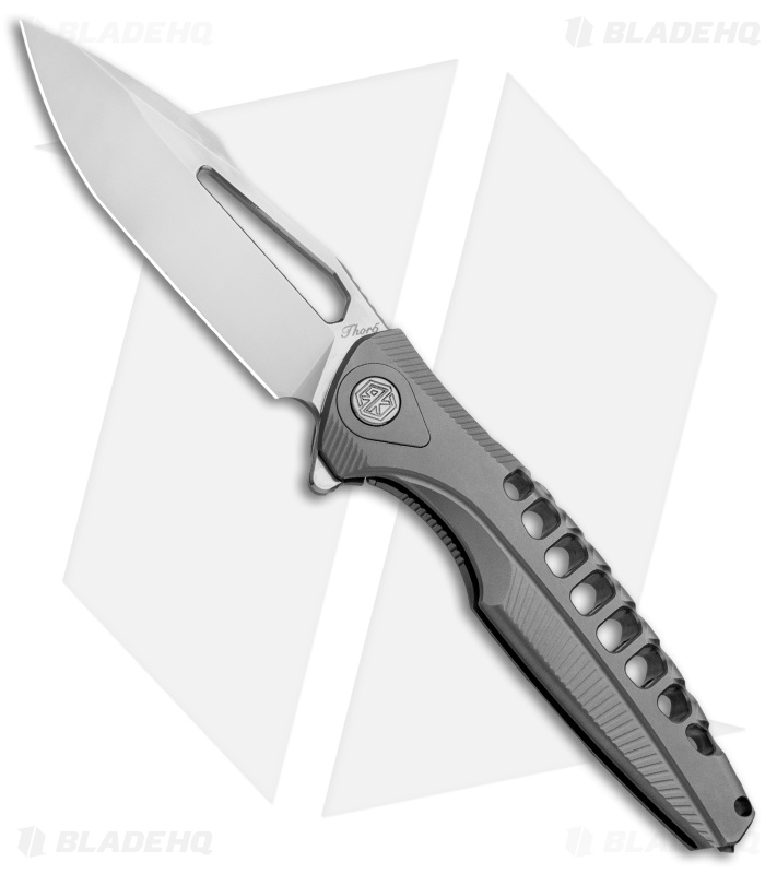 Rike Knife Thor5 Frame Lock Knife Gray Titanium (3.75" Satin) THOR5-P