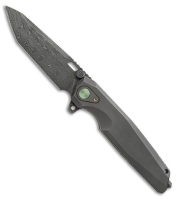 Rike Knife Thor2 Integral Framelock Flipper Gray Titanium (3.75" Damascus) 