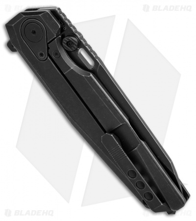 Rike Knife Thor2 Integral Framelock Flipper Black Titanium (3.75" Black SW)