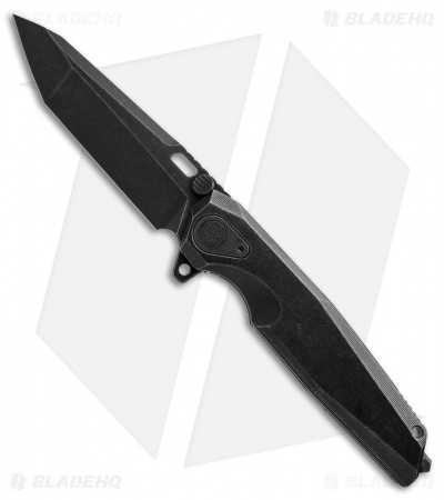 Rike Knife Thor2 Integral Framelock Flipper Black Titanium (3.75" Black SW)