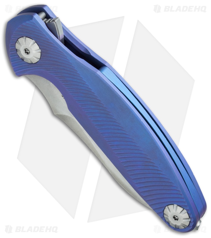 Rike Knife RK1503 Flipper Knife Blue Titanium (3.25