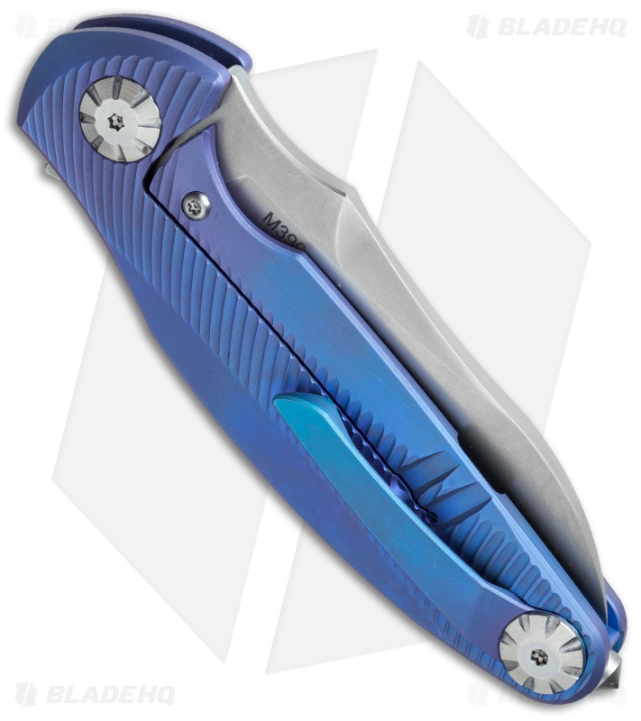Rike Knife RK1503 Flipper Knife Blue Titanium (3.25