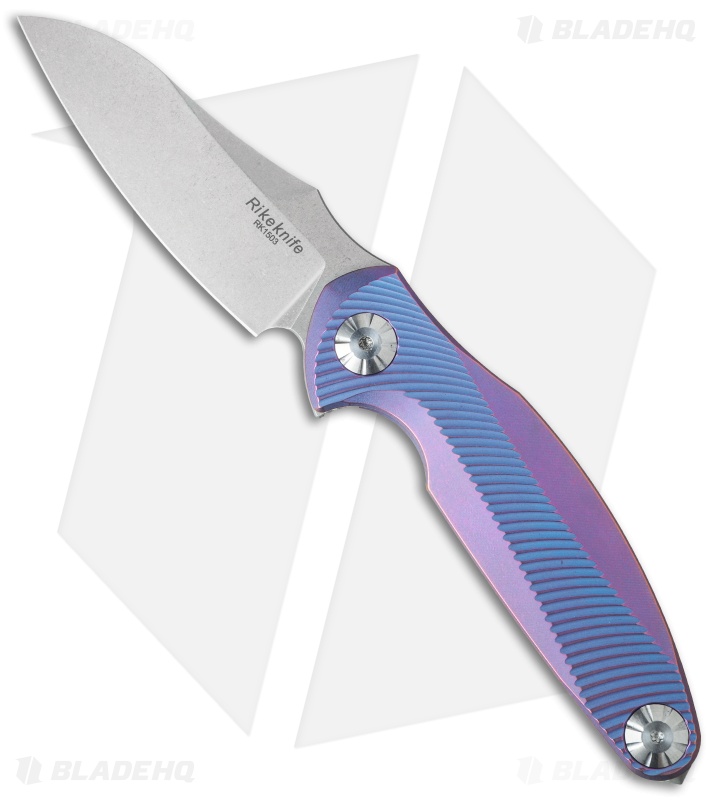 Rike Knife RK1503 Flipper Knife Purple Titanium (3.25