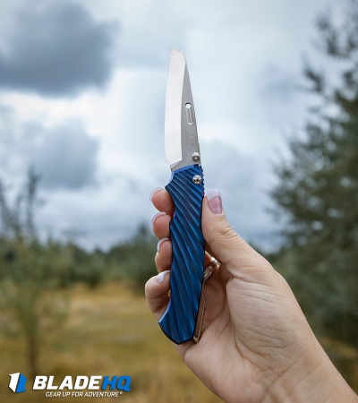 Rockstead RYO H-ZDP Folding Knife Blue Ti (3.125" Polish) Sinkevich