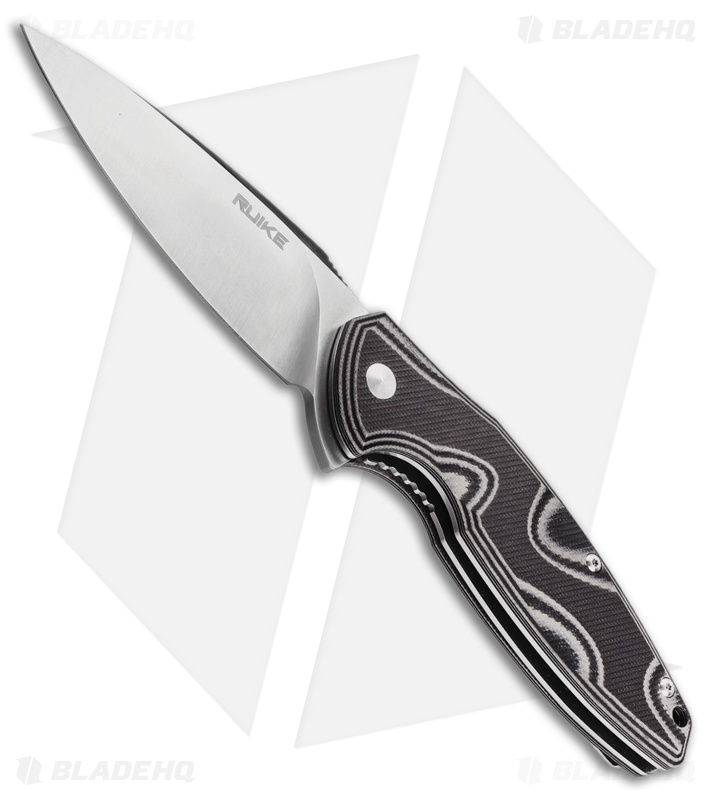 RUIKE Fang Liner Lock Knife Gray/Black (3.5" Satin) P105