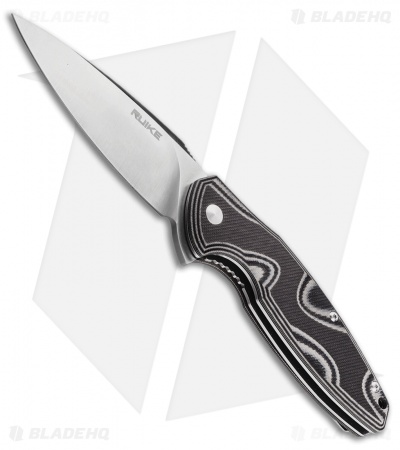 RUIKE Fang Liner Lock Knife Gray/Black (3.5" Satin) P105
