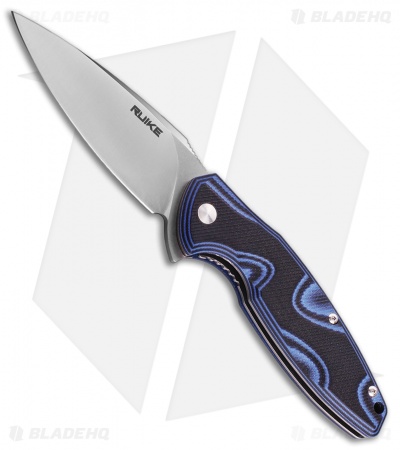 RUIKE Fang Liner Lock Knife Blue/Black (3.5" Satin) P105