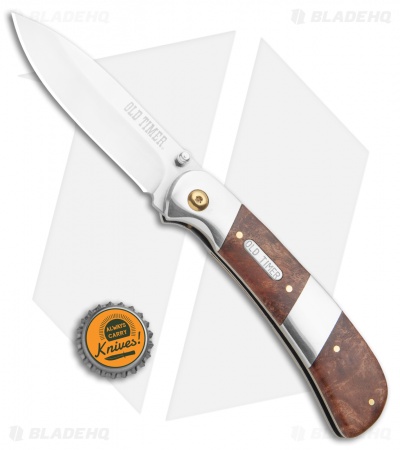 Old Timer Ironwood/Nickel Silver Liner Lock Knife - Blade HQ