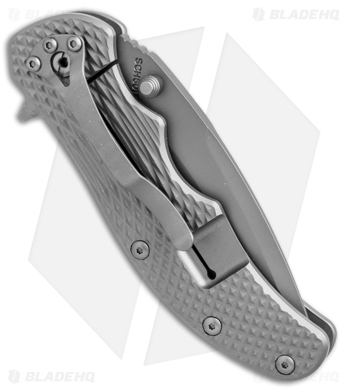 Schrade D2 Drop Point Frame Lock Knife Titanium (3.375" Gray) SCH601Ti