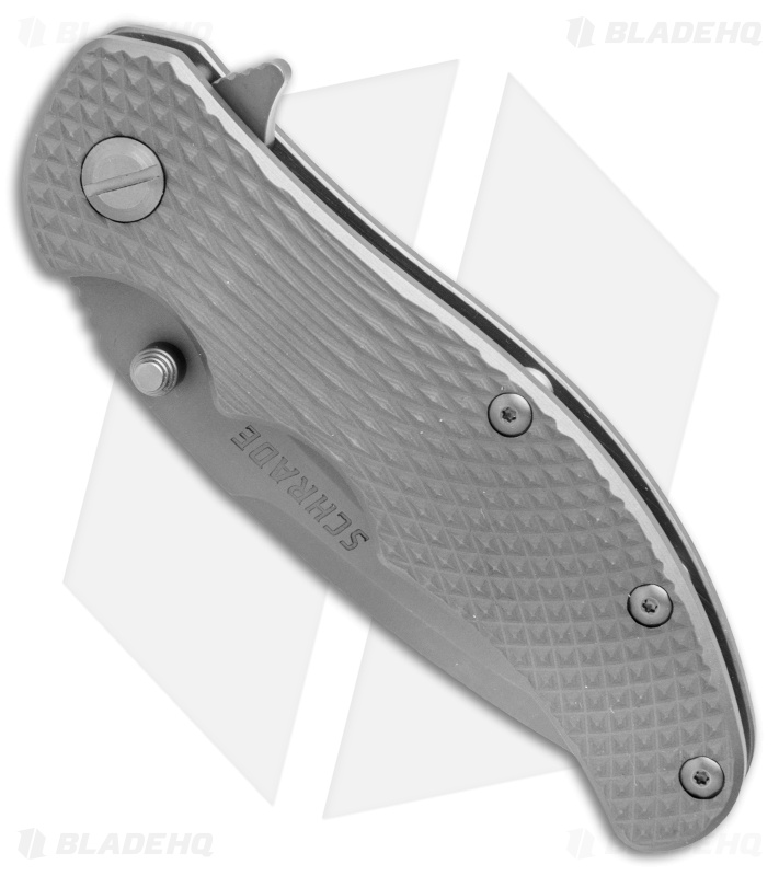 Schrade D2 Drop Point Frame Lock Knife Titanium (3.375" Gray) SCH601Ti