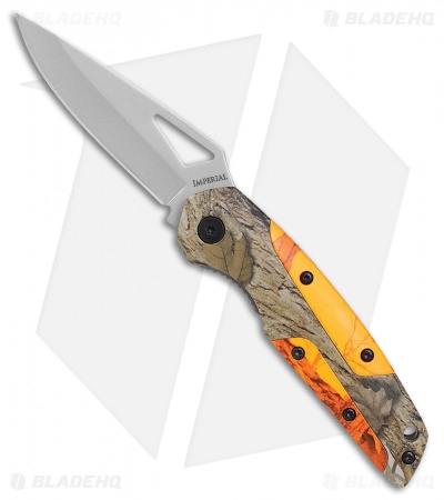 Schrade Imperial Badger Liner Lock Knife Green Camo (3" Bead Blast) IMP4SBCP