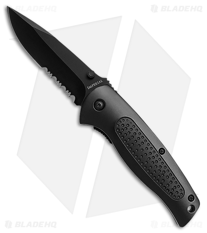 Schrade Imperial Medium Liner Lock Knife Aluminum (3.1" Black) 