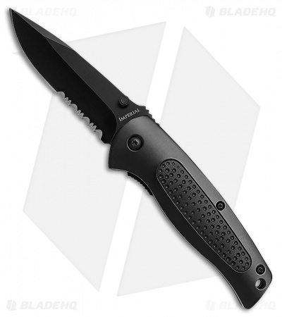 Schrade Imperial Medium Liner Lock Knife Aluminum (3.1" Black) 