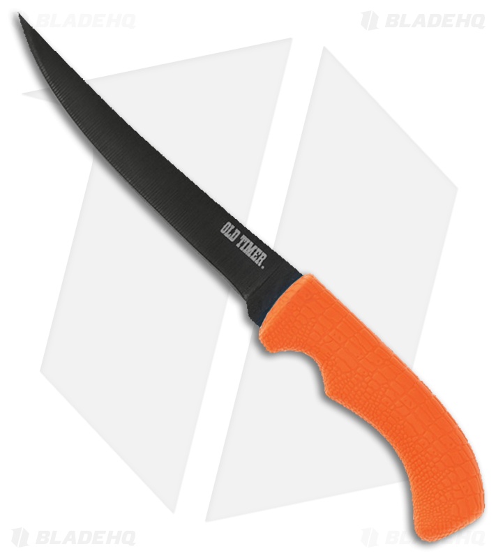 Old Timer 3PC Fixed Blade & Sharpener Set | Orange Polymer