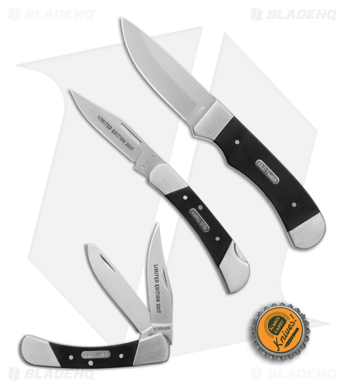 Schrade Old Timer L.E. Fixed Blade and Pocket Knife Set (Set of 3