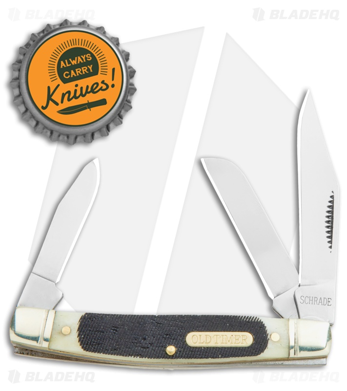 Schrade Middleman Traditional Pocket Knife 3.25" Brown Sawcut Bone SCH34OTB