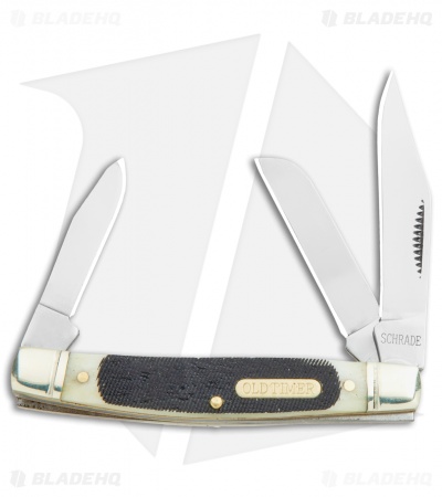 Schrade Middleman Traditional Pocket Knife 3.25" Brown Sawcut Bone SCH34OTB