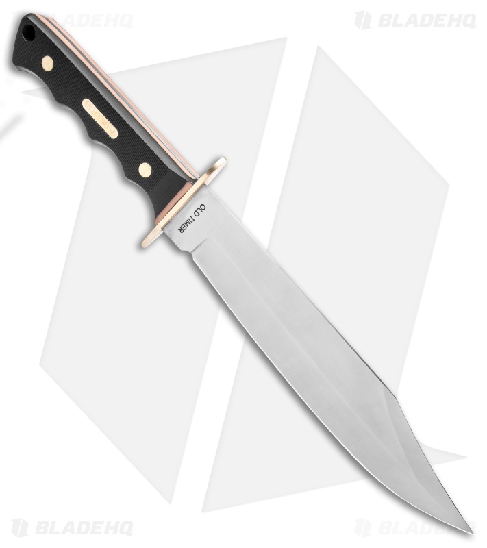 Schrade Old Timer OT Bowie Knife & Folder Black Polymer (10" Satin) 1158653