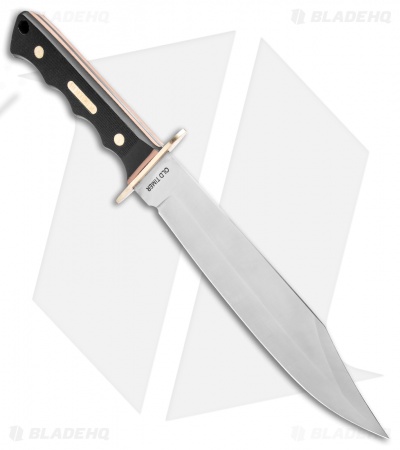 Schrade Old Timer OT Bowie Knife & Folder Black Polymer (10" Satin) 1158653