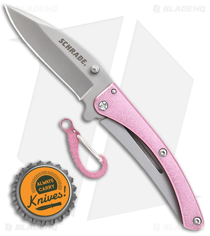 Schrade Pocket Protector Frame Lock Knife Pink (2.5" Bead Blast)