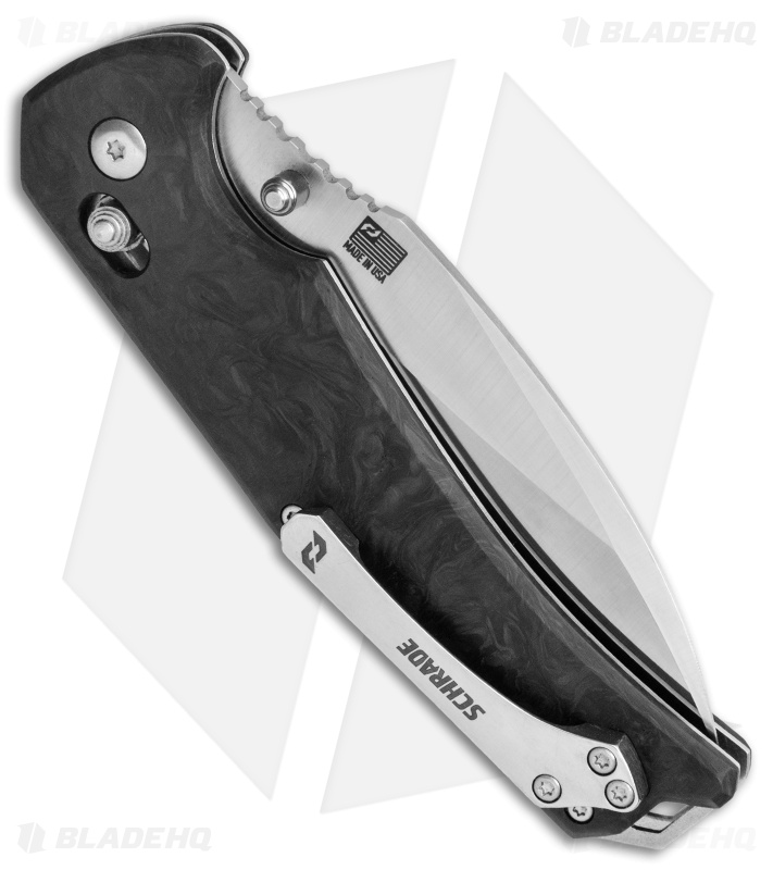 Schrade Alpha Radok Pivot Lock Knife Marble Carbon Fiber (3.75" Satin)